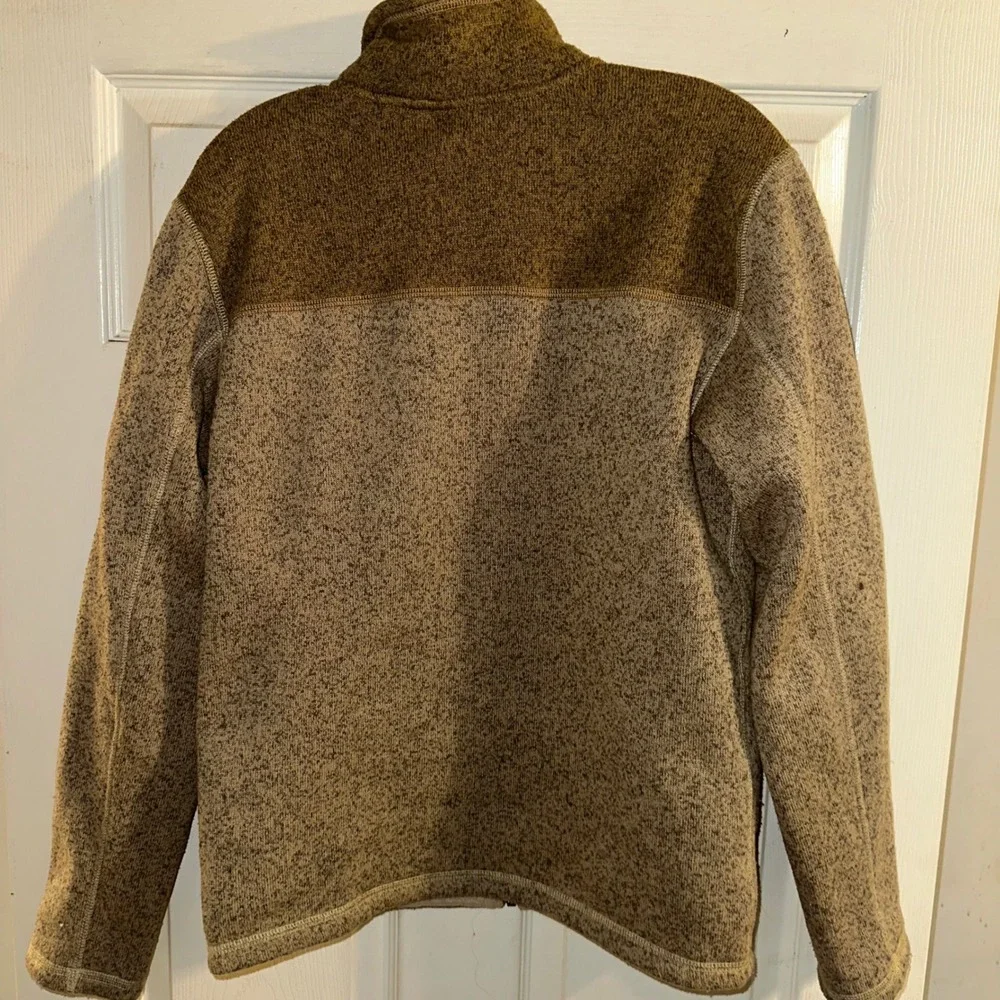 The North Face Mens Gordon Lyons Fleece Jacket Full Zip Sweater Brown Tan Size M